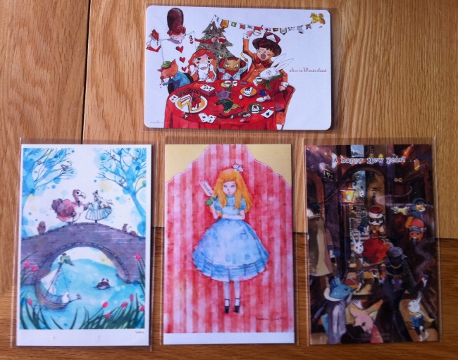 Four postcards